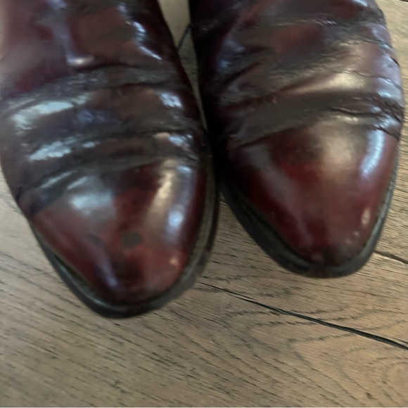 lucchese cowboy western boots vintage brown leather pull on women’s 9 D flawed ! - Picture 7 of 8